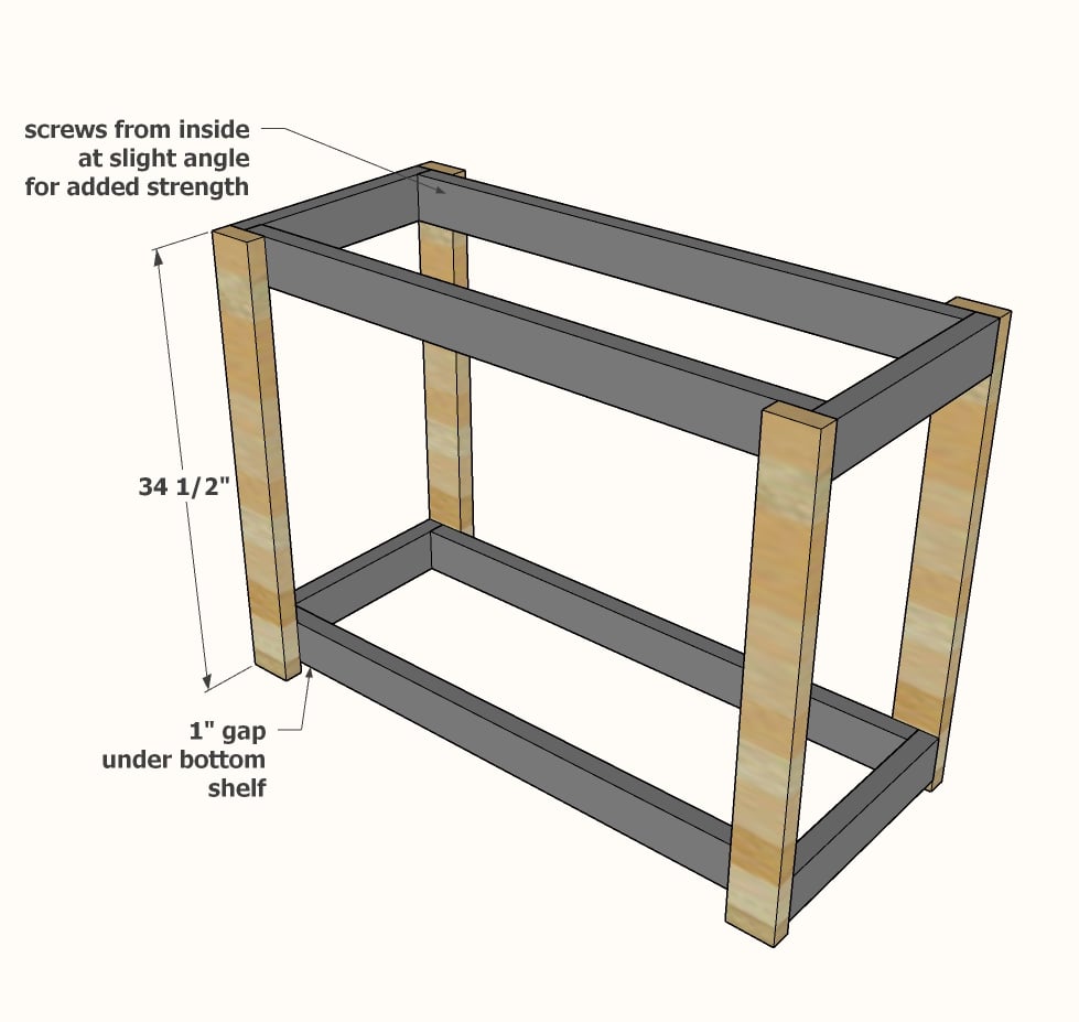 Easy Kitchen Island Plans Ana White   Small Farmhouse Kitchen Island Free Plans Ana White Step 2 